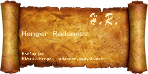 Henger Radamesz névjegykártya